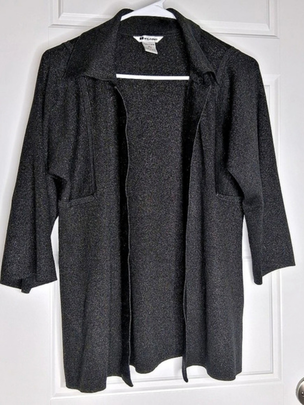 Nygard  Collection Metallic Open Front Jacket Size Medium Petite Silk Blend